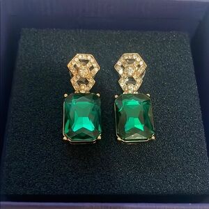 Anthropologie Green and Gold Earrings